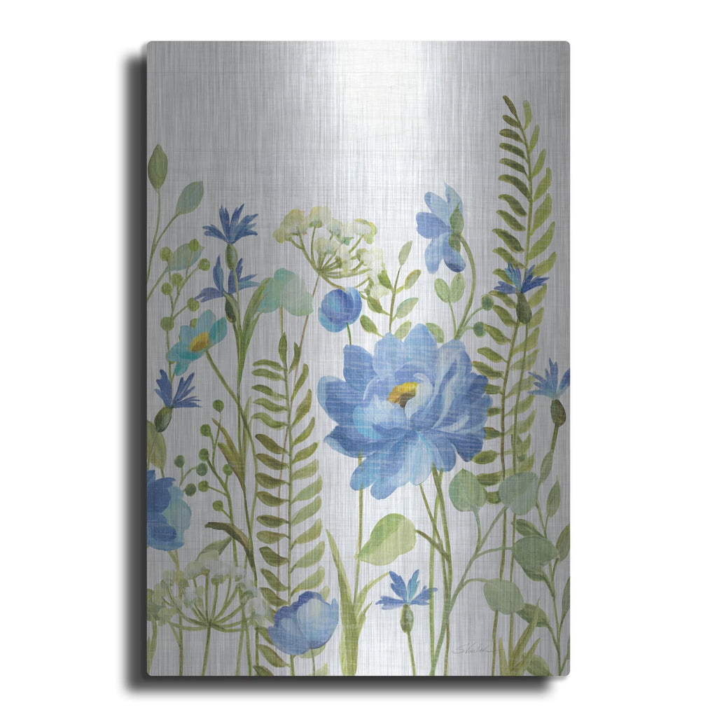 'Botanical Blue VIII' by Silvia Vassileva – Metal Wall Art