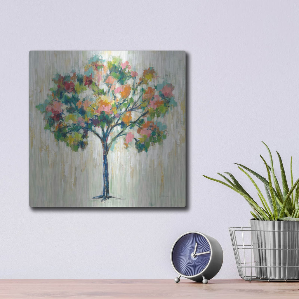 'Blooming Tree Neutral' by Silvia Vassileva – Metal Wall Art, 12x12 room view