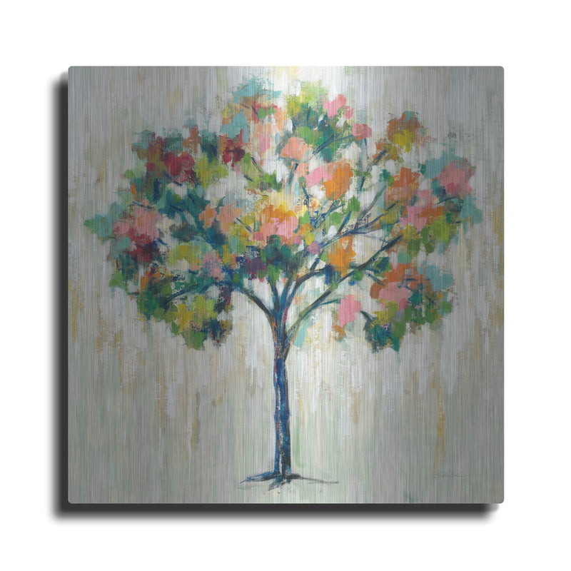 'Blooming Tree Neutral' by Silvia Vassileva – Metal Wall Art