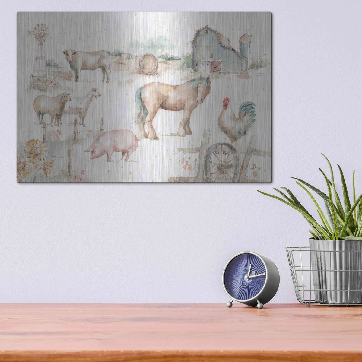 'Farm Friends XIII' by Lisa Audit – Metal Wall Art, 16x12 room view