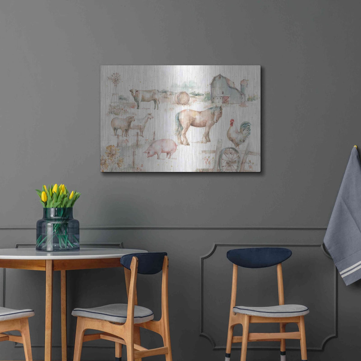 'Farm Friends XIII' by Lisa Audit – Metal Wall Art, 36x24 room view