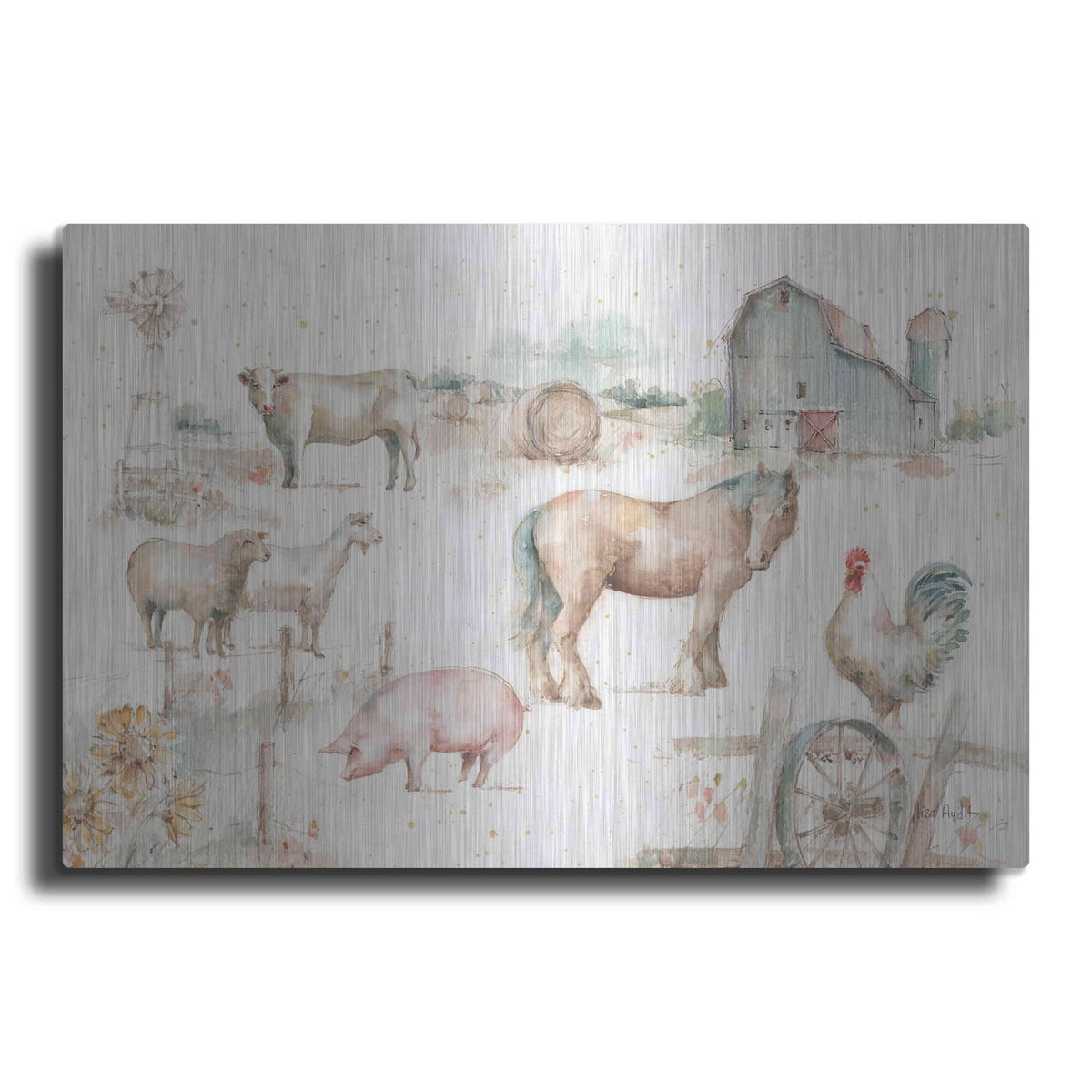 'Farm Friends XIII' by Lisa Audit – Metal Wall Art