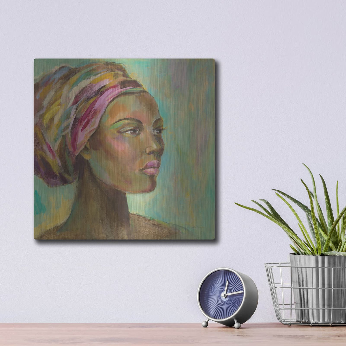 'African Woman I' by Silvia Vassileva – Metal Wall Art, 12x12 room view