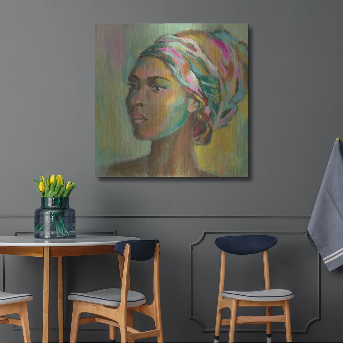 'African Woman II' by Silvia Vassileva – Metal Wall Art, 36x36 room view