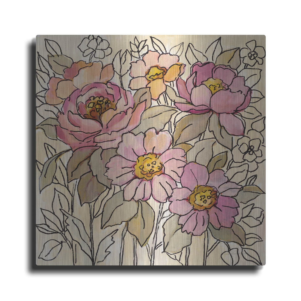 'Spring Lace Floral I' by Silvia Vassileva – Metal Wall Art