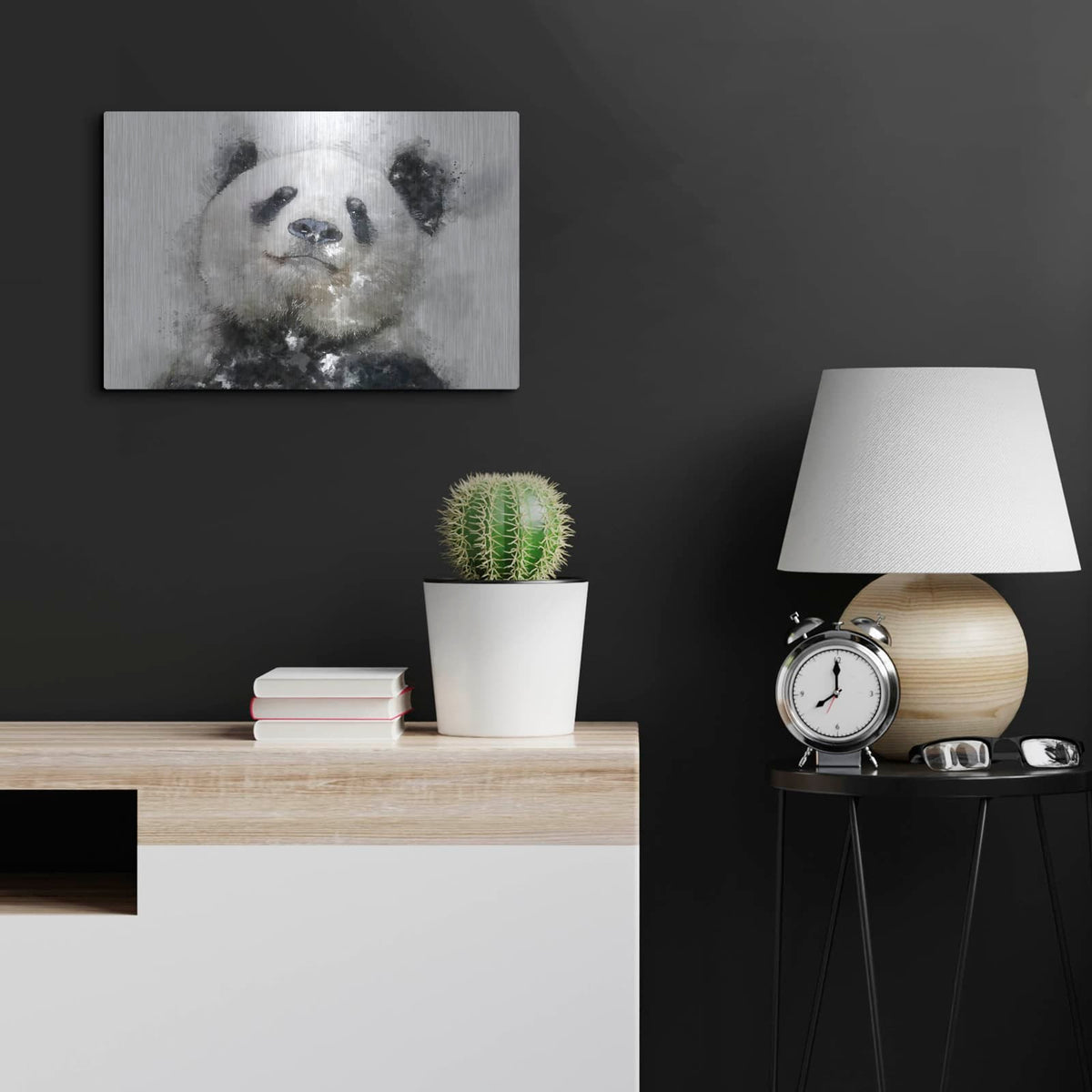'Panda Love' by Kim Curinga – Metal Wall Art, 24x16 room view