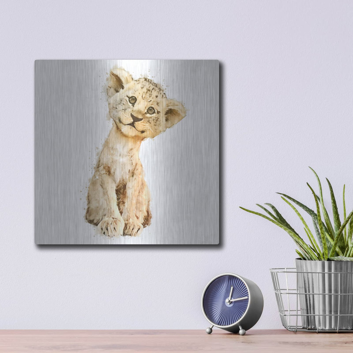 'Simba' by Kim Curinga – Metal Wall Art, 12x12 room view