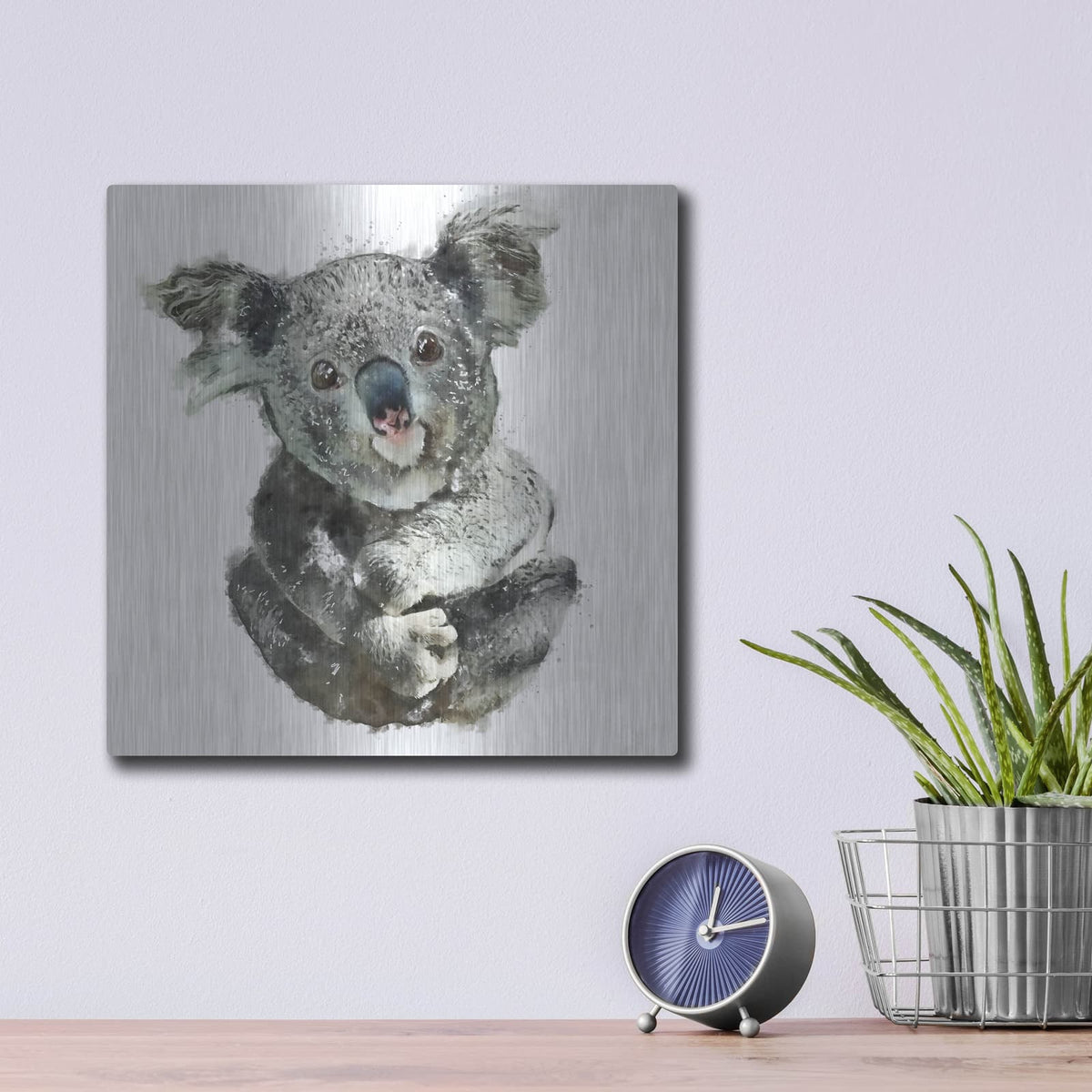 'Koala Cuddle' by Kim Curinga – Metal Wall Art, 12x12 room view