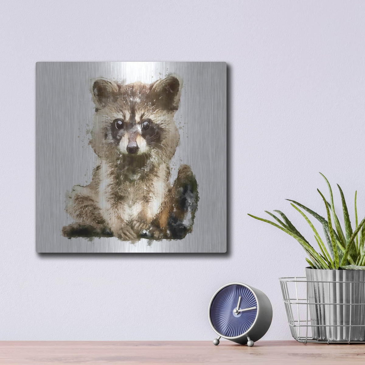 'Ricky Racoon' by Kim Curinga – Metal Wall Art, 12x12 room view