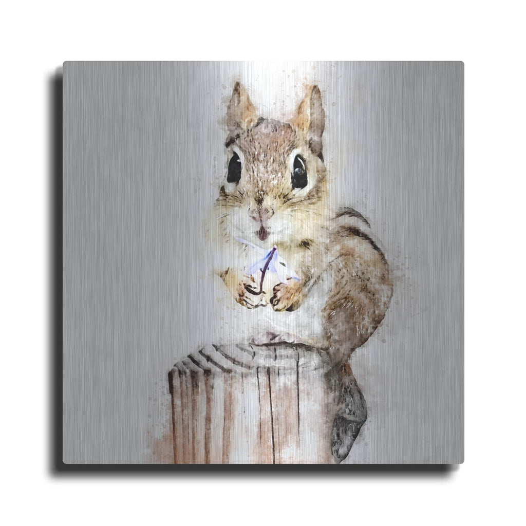 'Chippy With Flower' by Kim Curinga – Metal Wall Art