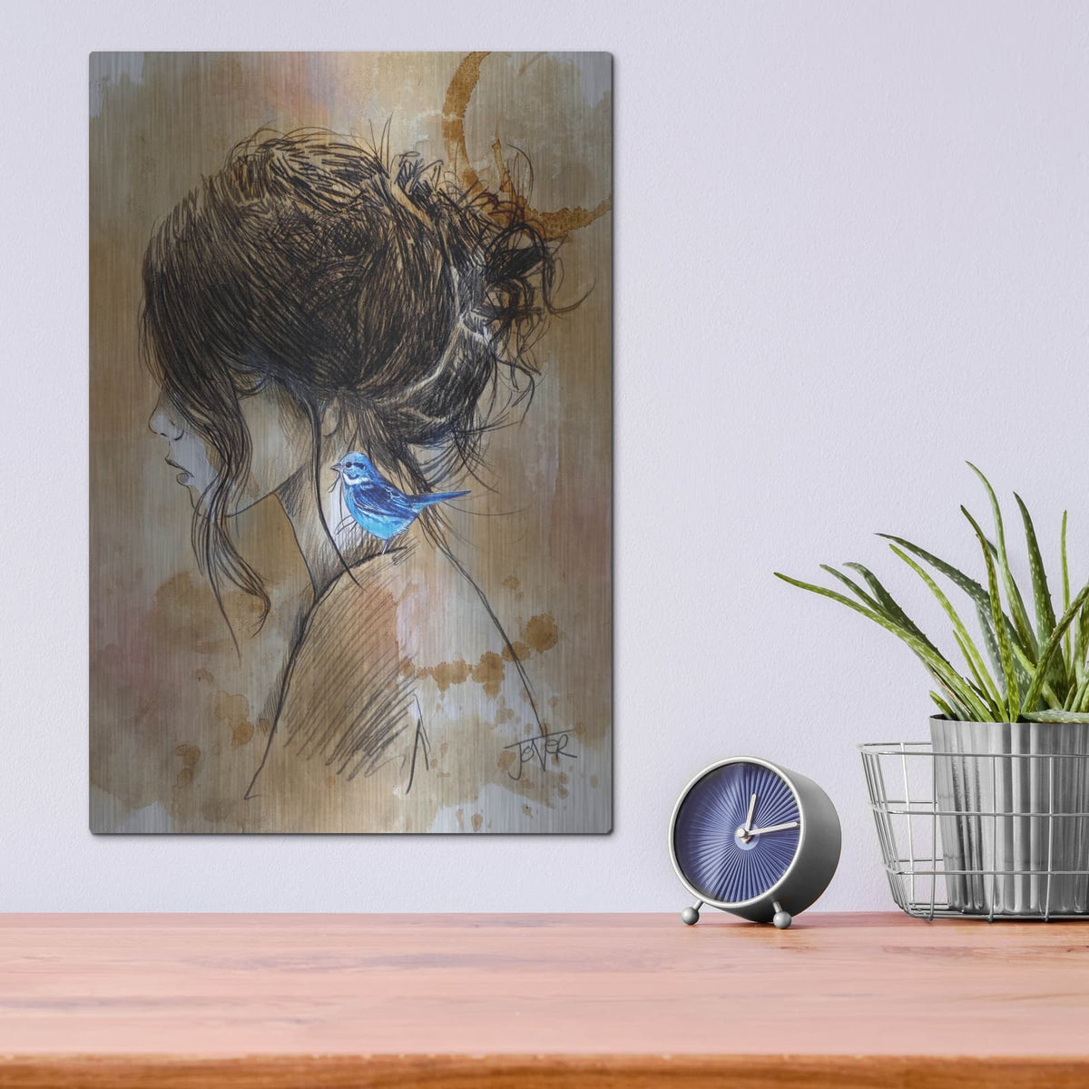 'Nesting Hope' by Loui Jover – Metal Wall Art, 12x16 room view