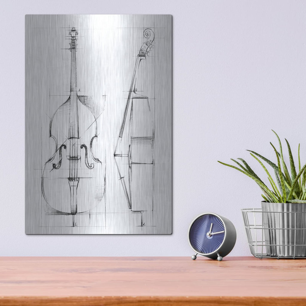 'Bass Sketch' by Ethan Harper – Metal Wall Art, 12x16 room view
