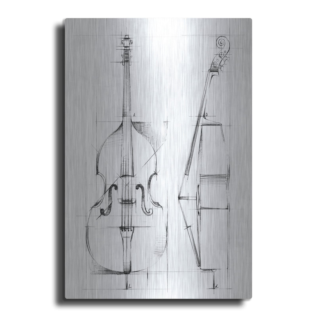 'Bass Sketch' by Ethan Harper – Metal Wall Art