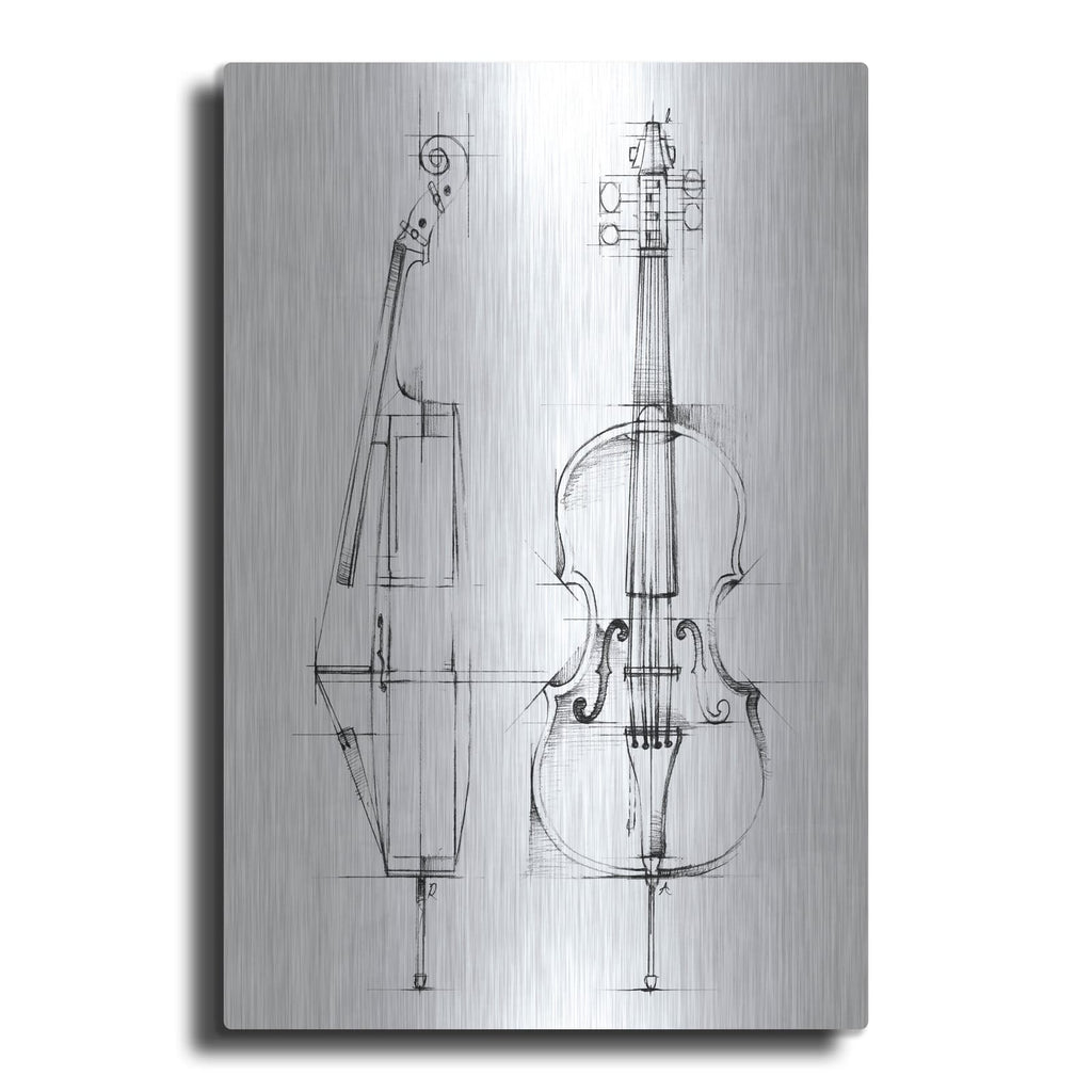 'Cello Sketch' by Ethan Harper – Metal Wall Art