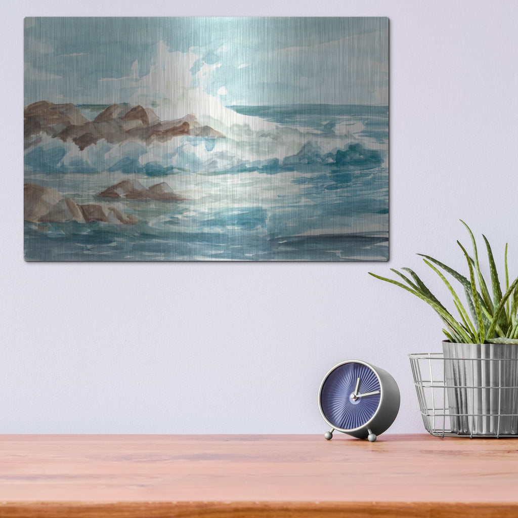 'Coastal Watercolor I' by Ethan Harper – Metal Wall Art, 16x12 room view