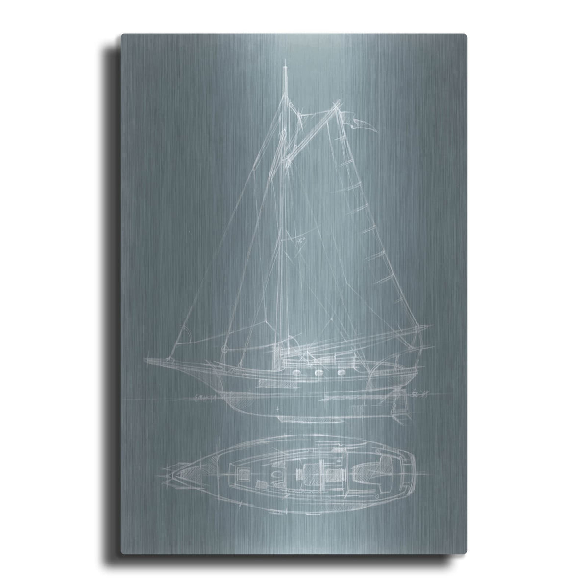 'Yacht Sketches IV' by Ethan Harper – Metal Wall Art
