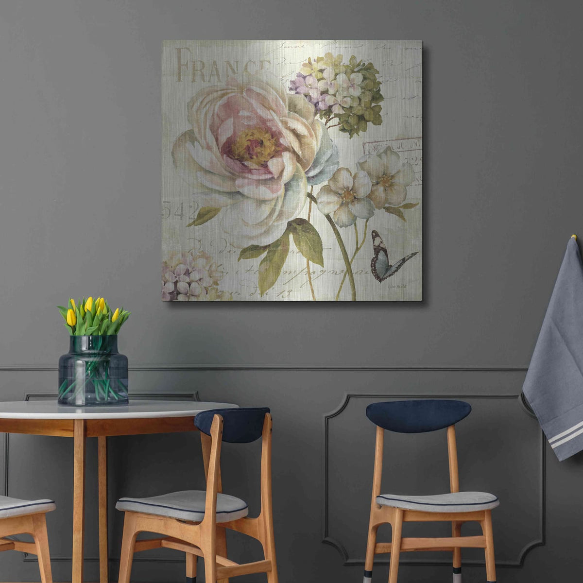 'Marche de Fleurs III' by Lisa Audit – Metal Wall Art, 36x36 room view