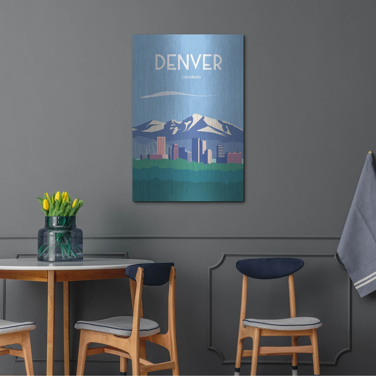 'Denver' by Arctic Frame – Metal Wall Art, 24x36 room view