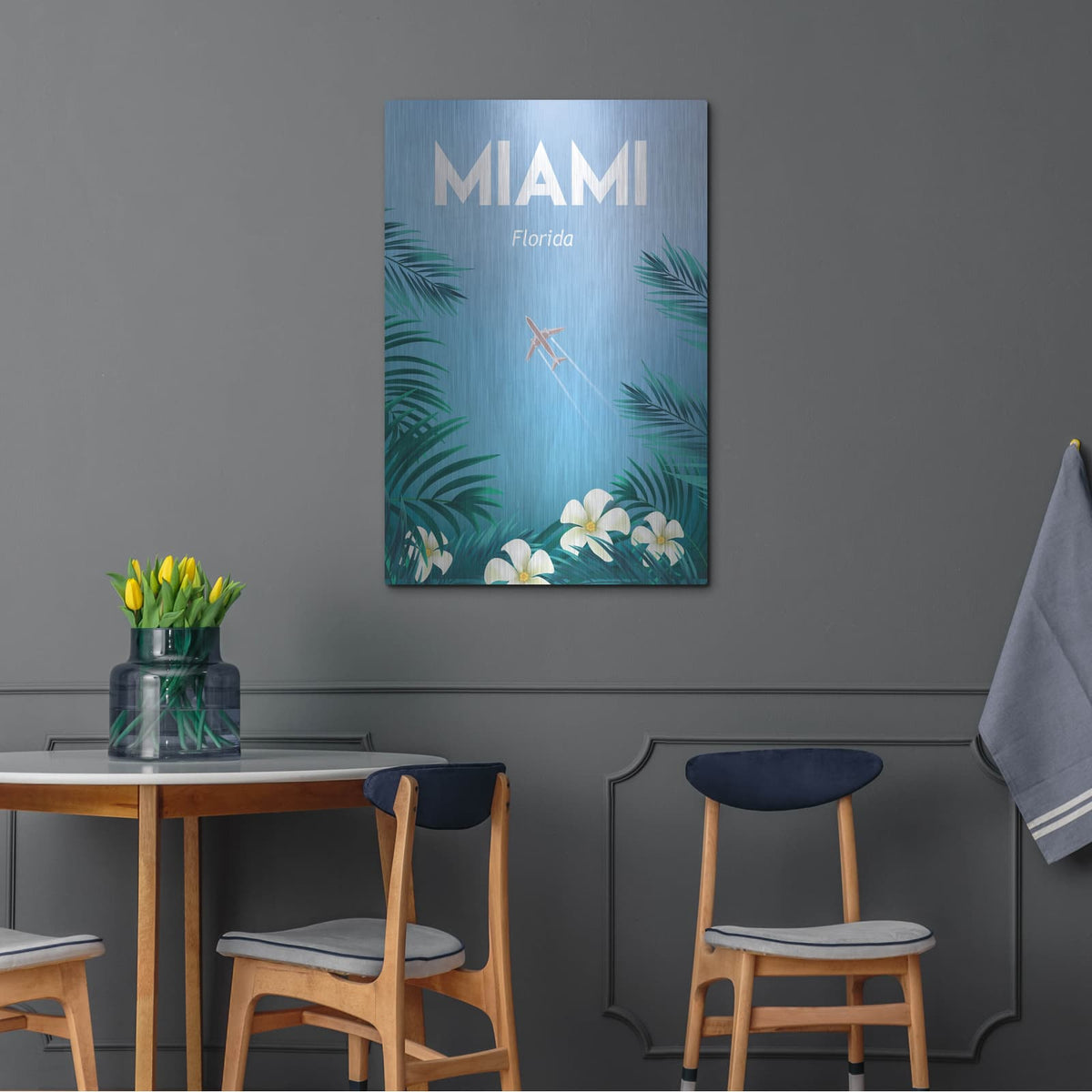 'Miami' by Arctic Frame – Metal Wall Art, 24x36 room view
