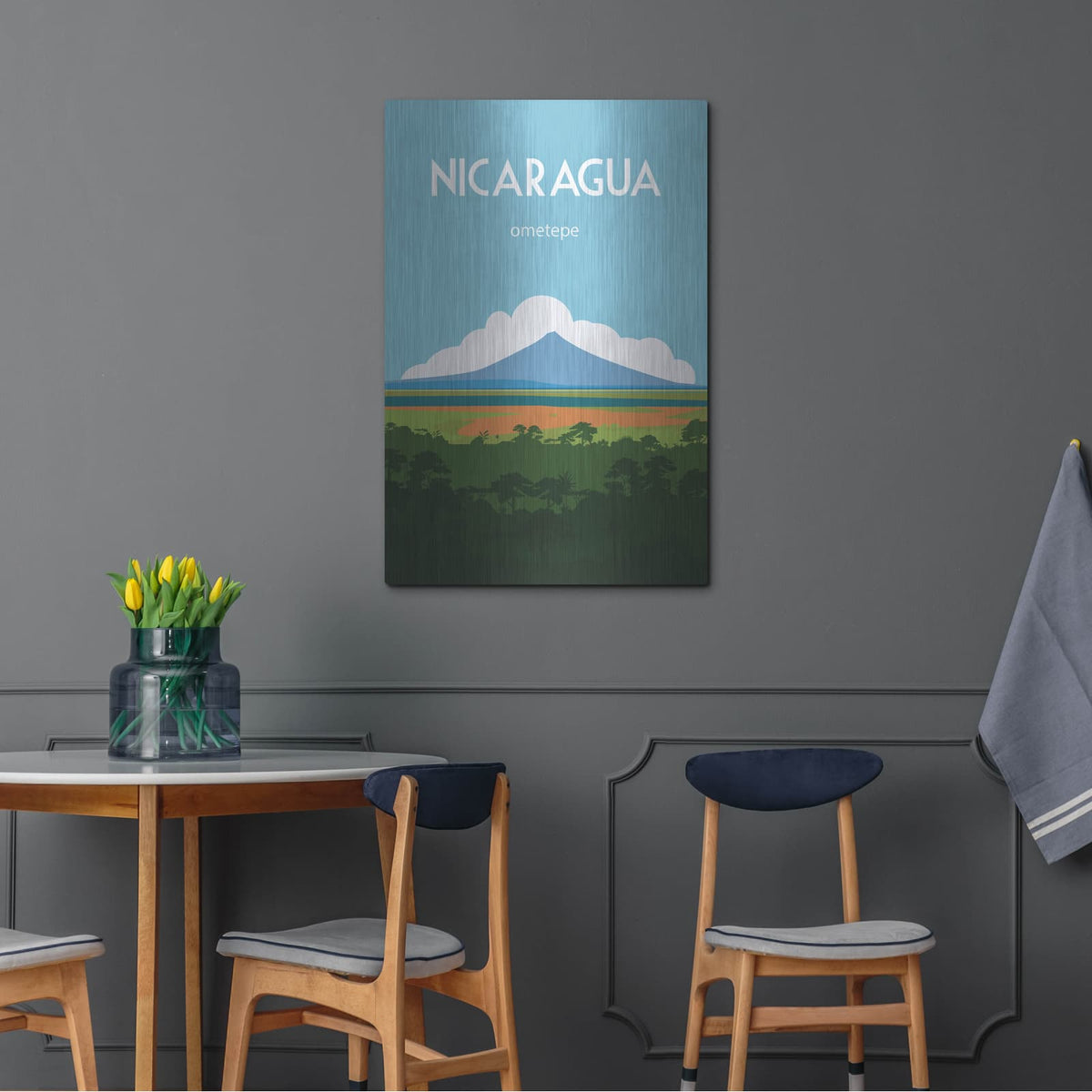 'Nicaragua' by Arctic Frame – Metal Wall Art, 24x36 room view