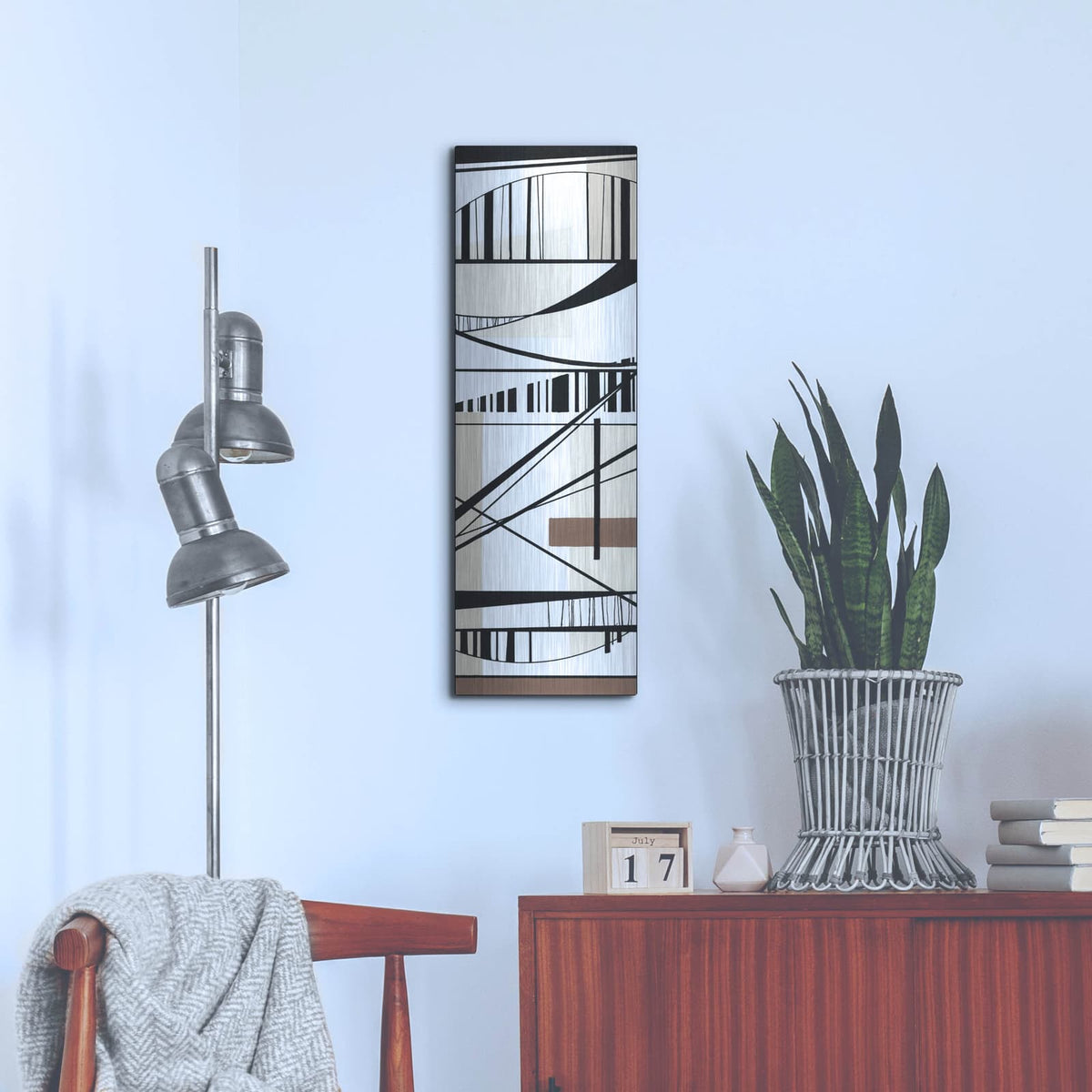 'Abstract Matrix II' by Ethan Harper – Metal Wall Art, 12x36 room view
