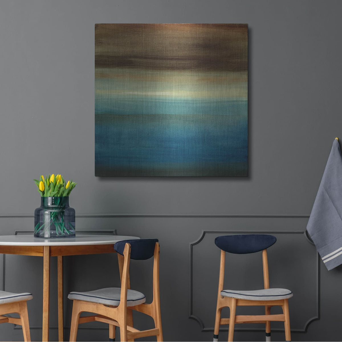 'Abstract Horizon III' by Ethan Harper – Metal Wall Art, 36x36 room view