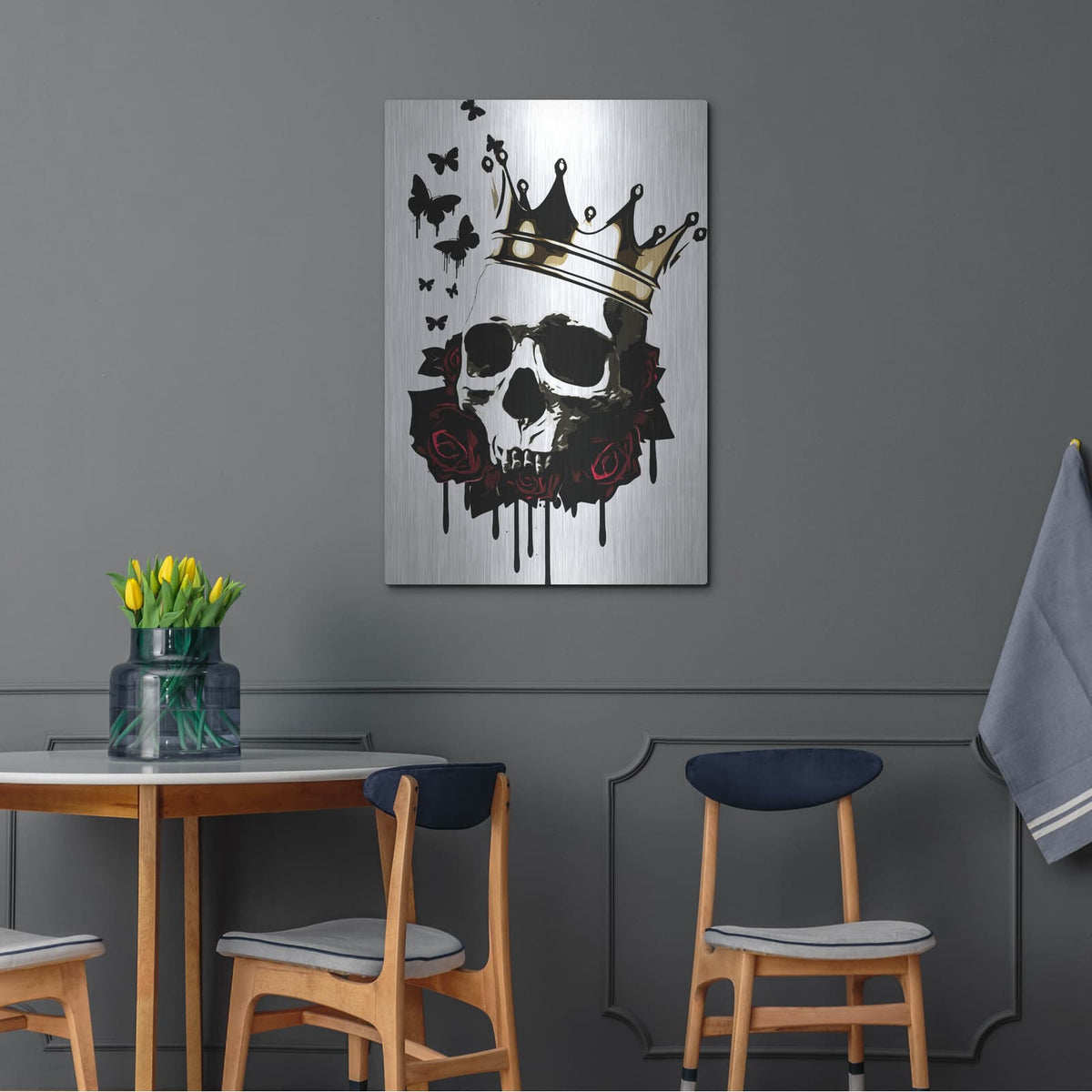 'El Rey de la Muerte' by Nicklas Gustafsson – Metal Wall Art, 24x36 room view