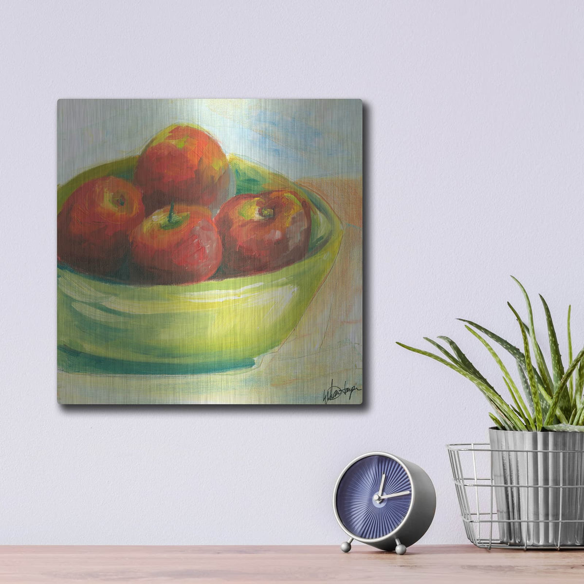 'Bowl of Fruit III' by Ethan Harper – Metal Wall Art, 12x12 room view