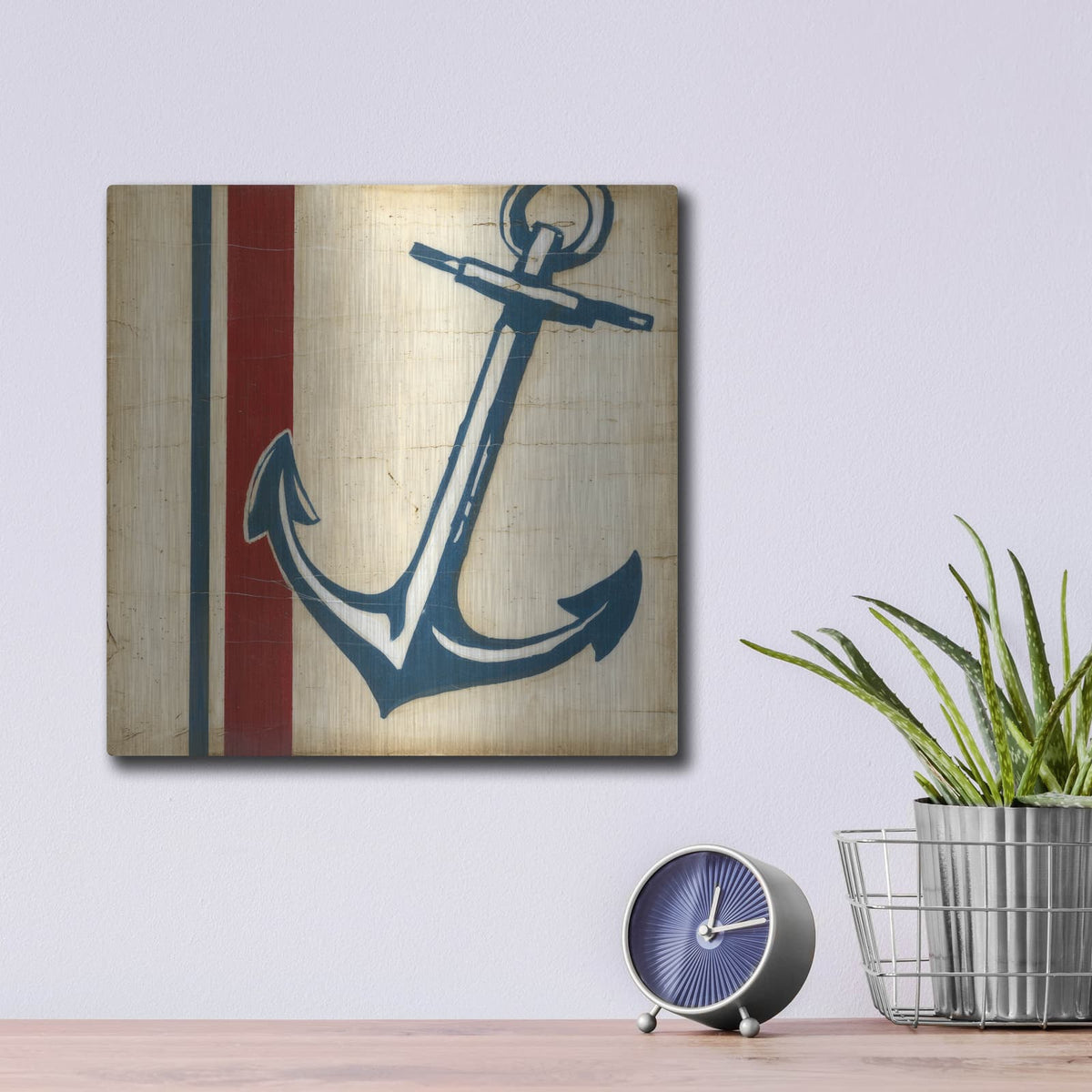 'Americana Captain's Anchor' by Ethan Harper – Metal Wall Art, 12x12 room view