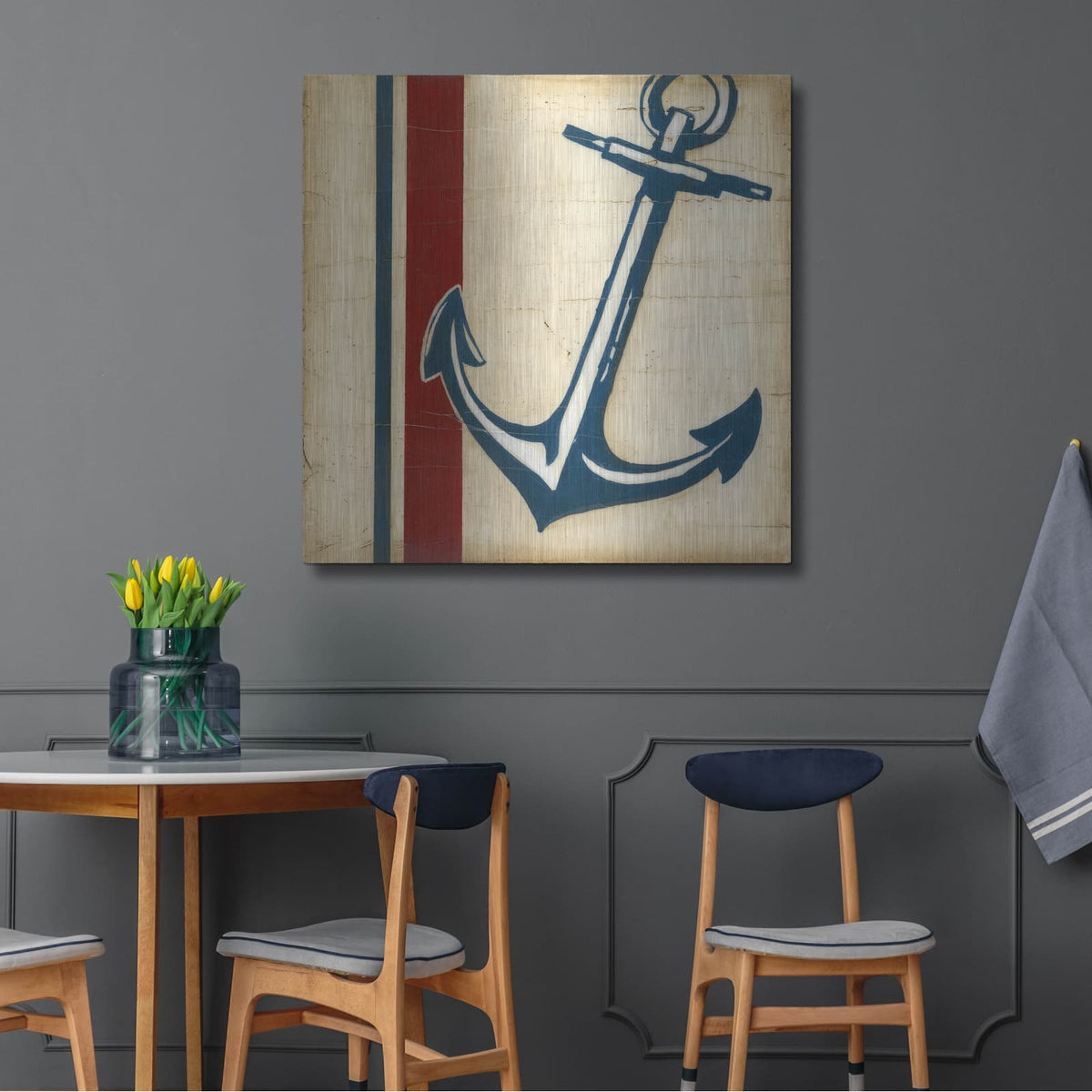 'Americana Captain's Anchor' by Ethan Harper – Metal Wall Art, 36x36 room view