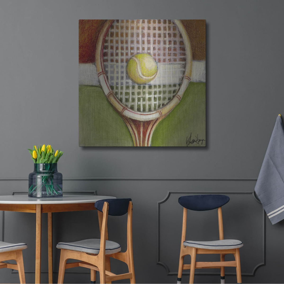 '40 Love' by Ethan Harper – Metal Wall Art, 36x36 room view