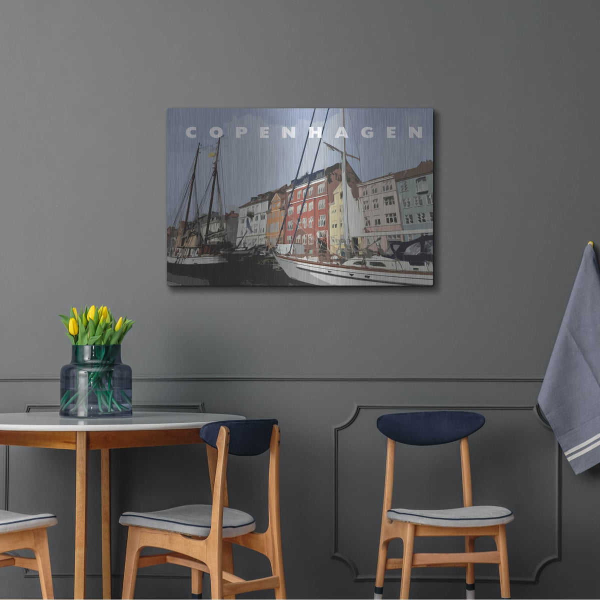 'Copenhagen Poster' by Linda Woods – Metal Wall Art, 36x24 room view