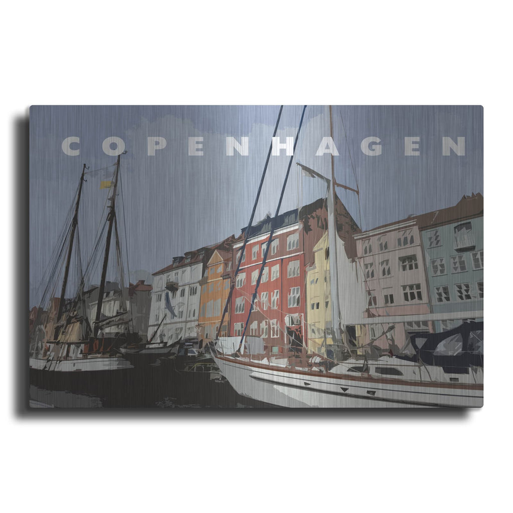 'Copenhagen Poster' by Linda Woods – Metal Wall Art
