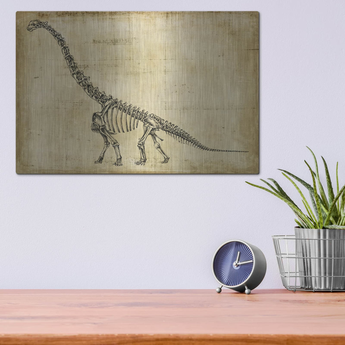 'Brachiosaurus Study' by Ethan Harper – Metal Wall Art, 16x12 room view