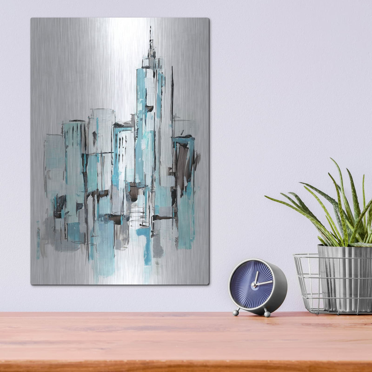 'Blue City I' by Ethan Harper – Metal Wall Art, 12x16 room view