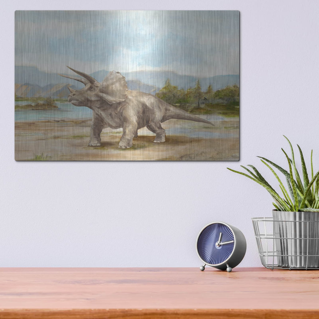 'Dinosaur Illustration II' by Ethan Harper – Metal Wall Art, 16x12 room view