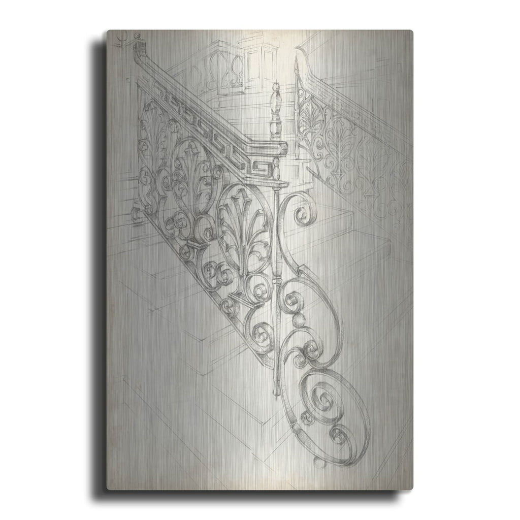 'Iron Railing Design I' by Ethan Harper – Metal Wall Art