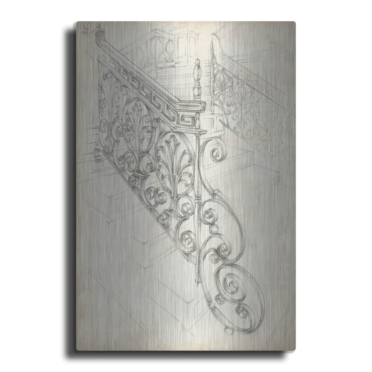 'Iron Railing Design I' by Ethan Harper – Metal Wall Art