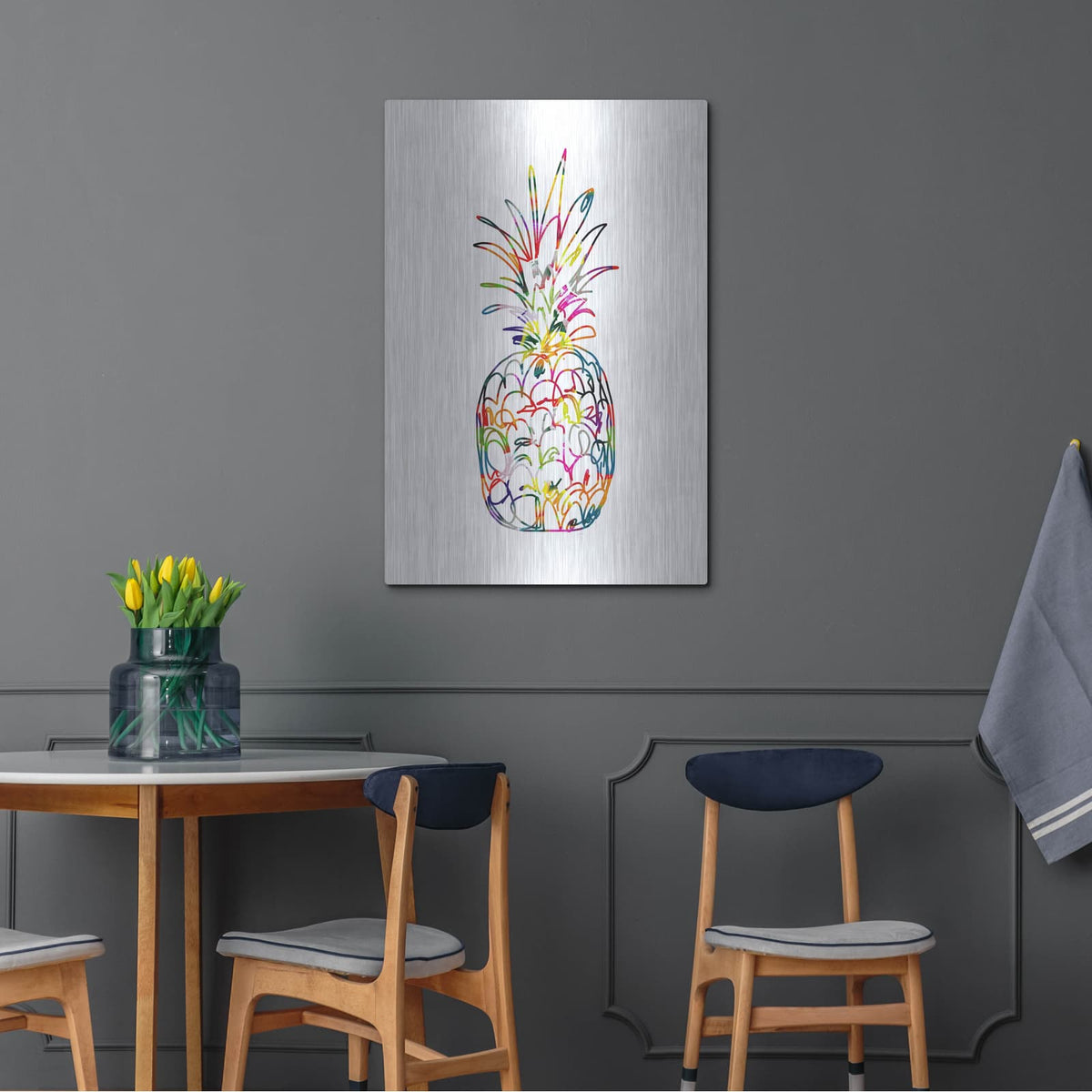 'Electric Pineapple' by Linda Woods – Metal Wall Art, 24x36 room view