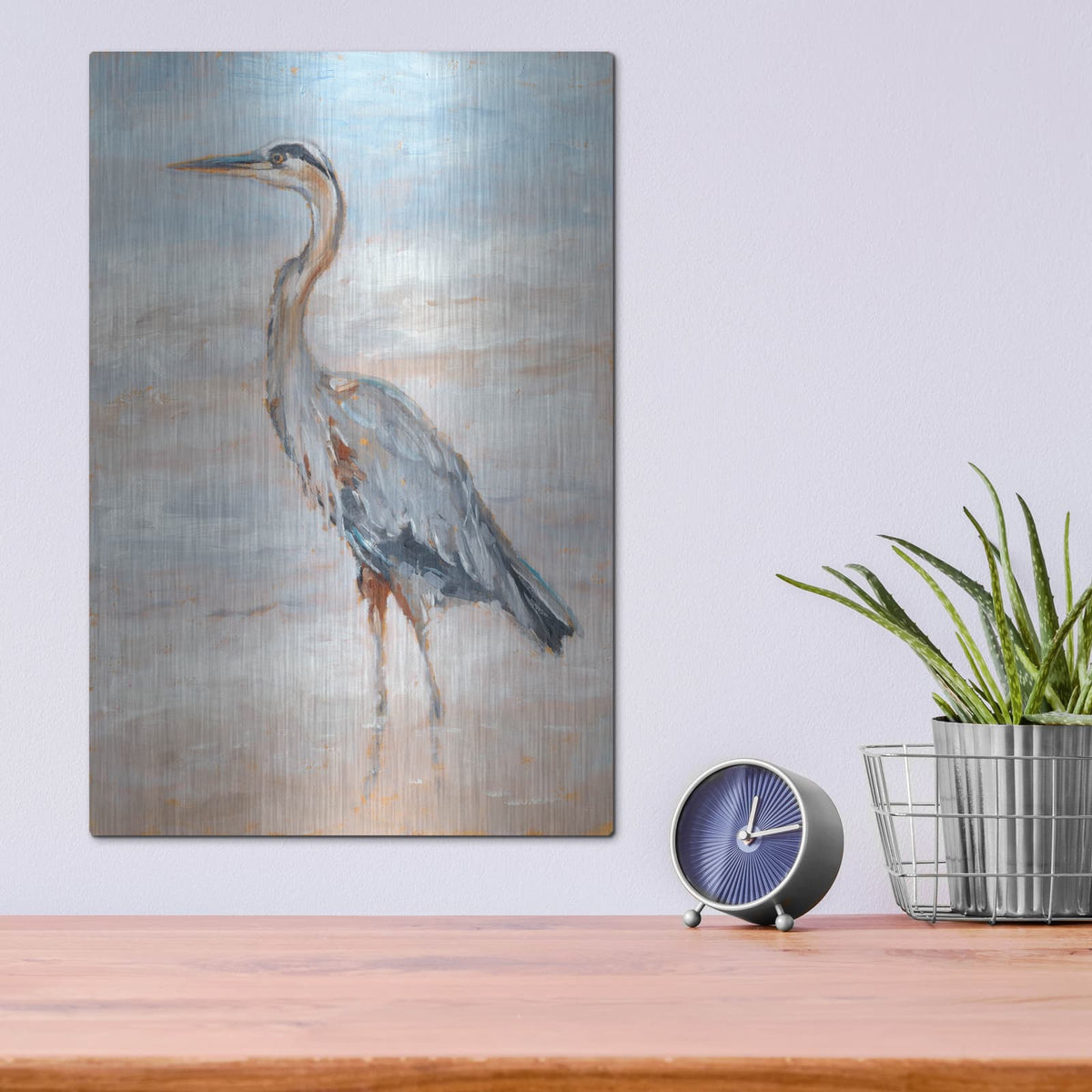 'Beach Heron II' by Ethan Harper – Metal Wall Art, 12x16 room view