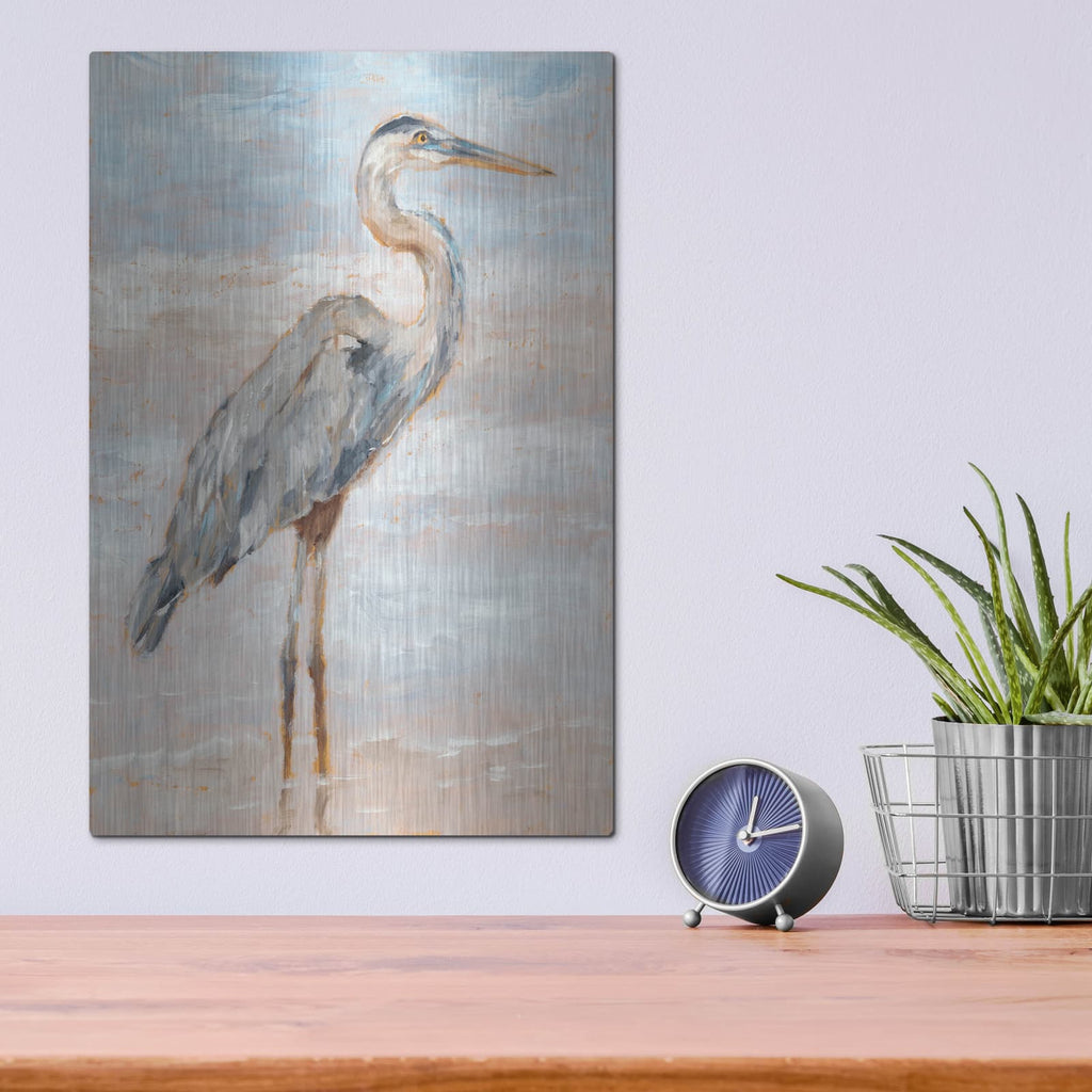 'Beach Heron I' by Ethan Harper – Metal Wall Art, 12x16 room view