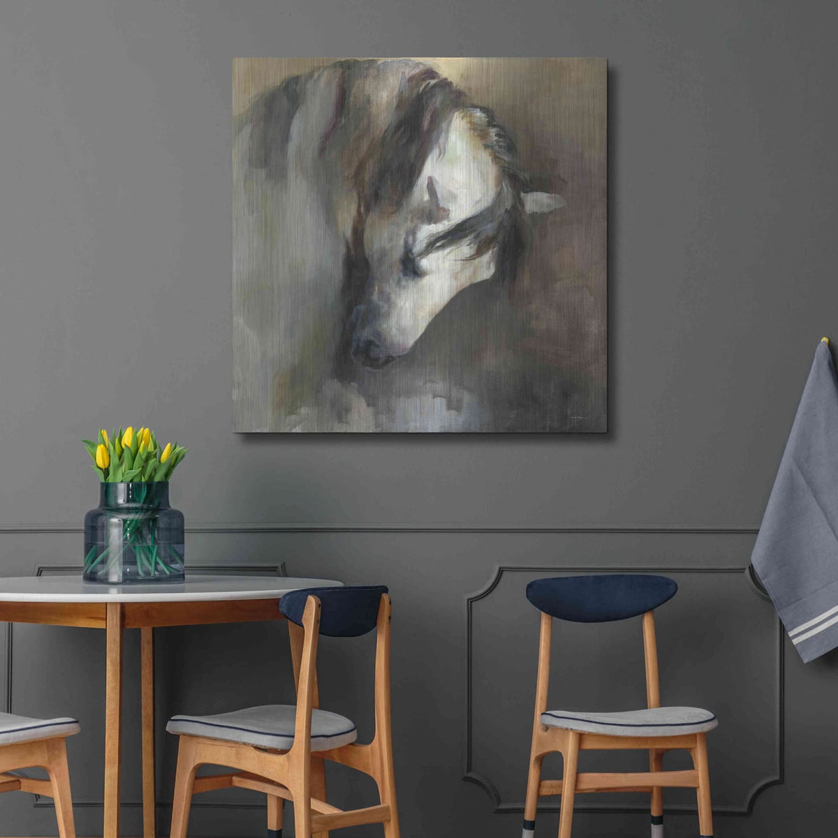 'Classical Horse' by Marilyn Borglum – Metal Wall Art, 36x36 room view