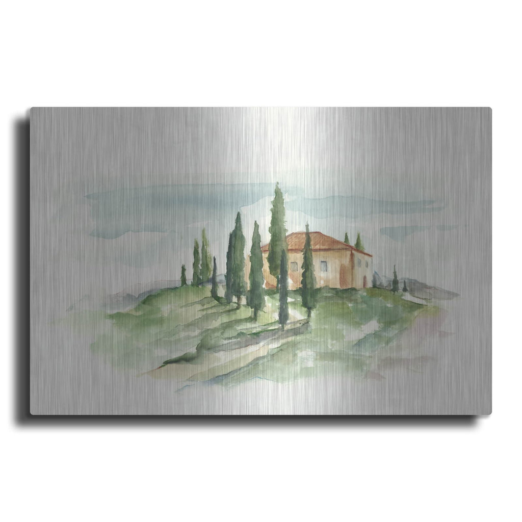 'Watercolor Tuscan Villa II' by Ethan Harper – Metal Wall Art