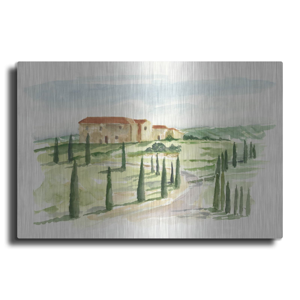 'Watercolor Tuscan Villa I' by Ethan Harper – Metal Wall Art