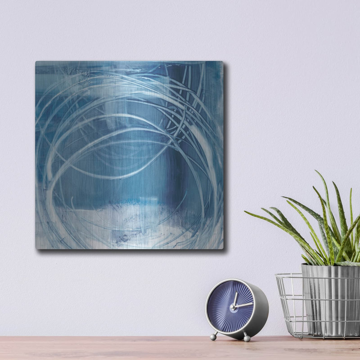 'Indigo Expression I' by Ethan Harper – Metal Wall Art, 12x12 room view