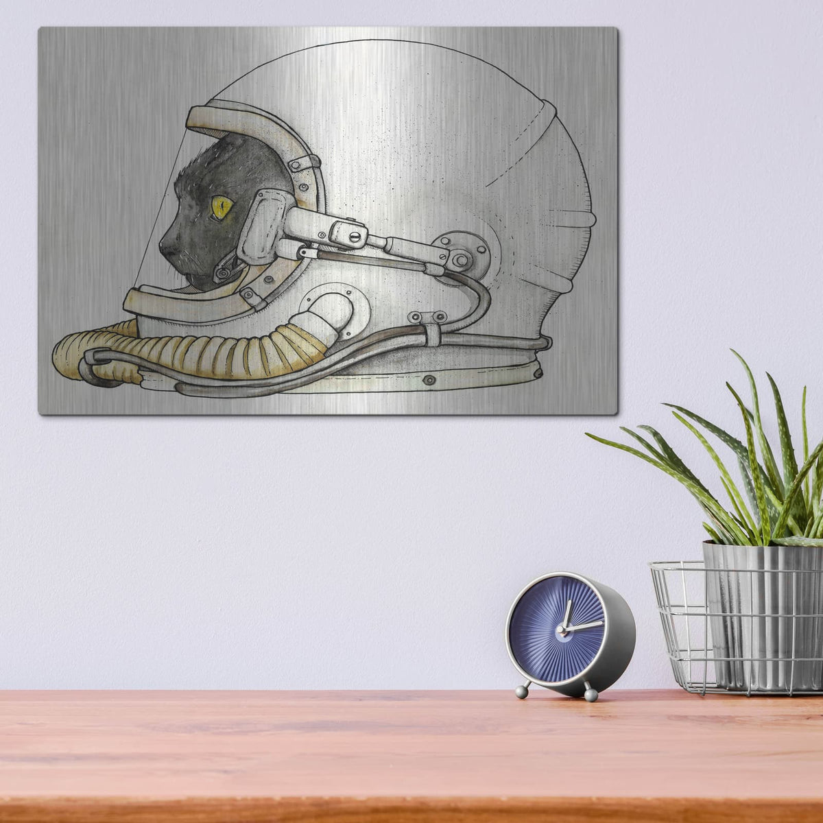 'Space Kitteh II' by Craig Snodgrass – Metal Wall Art, 16x12 room view