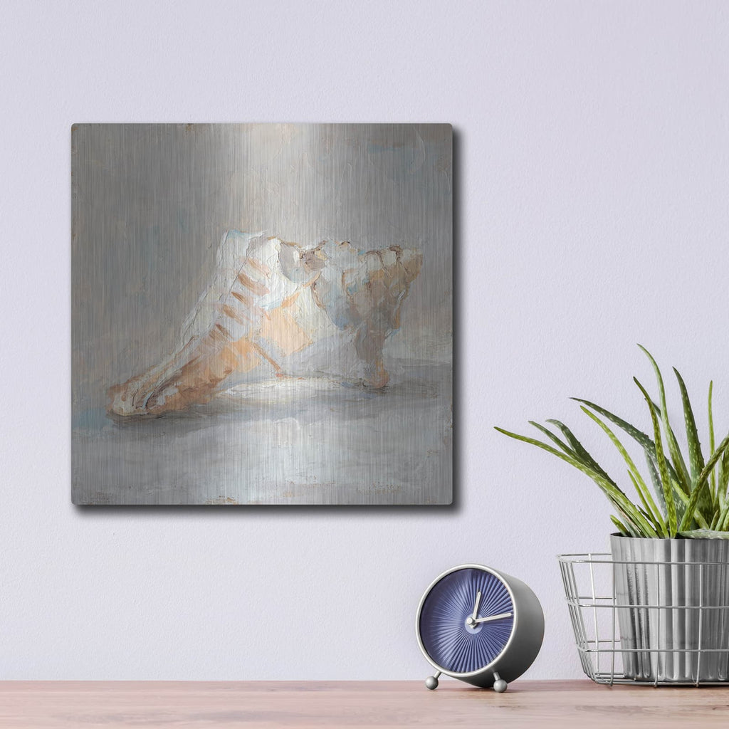 'Impressionist Shell Study I' by Ethan Harper – Metal Wall Art, 12x12 room view