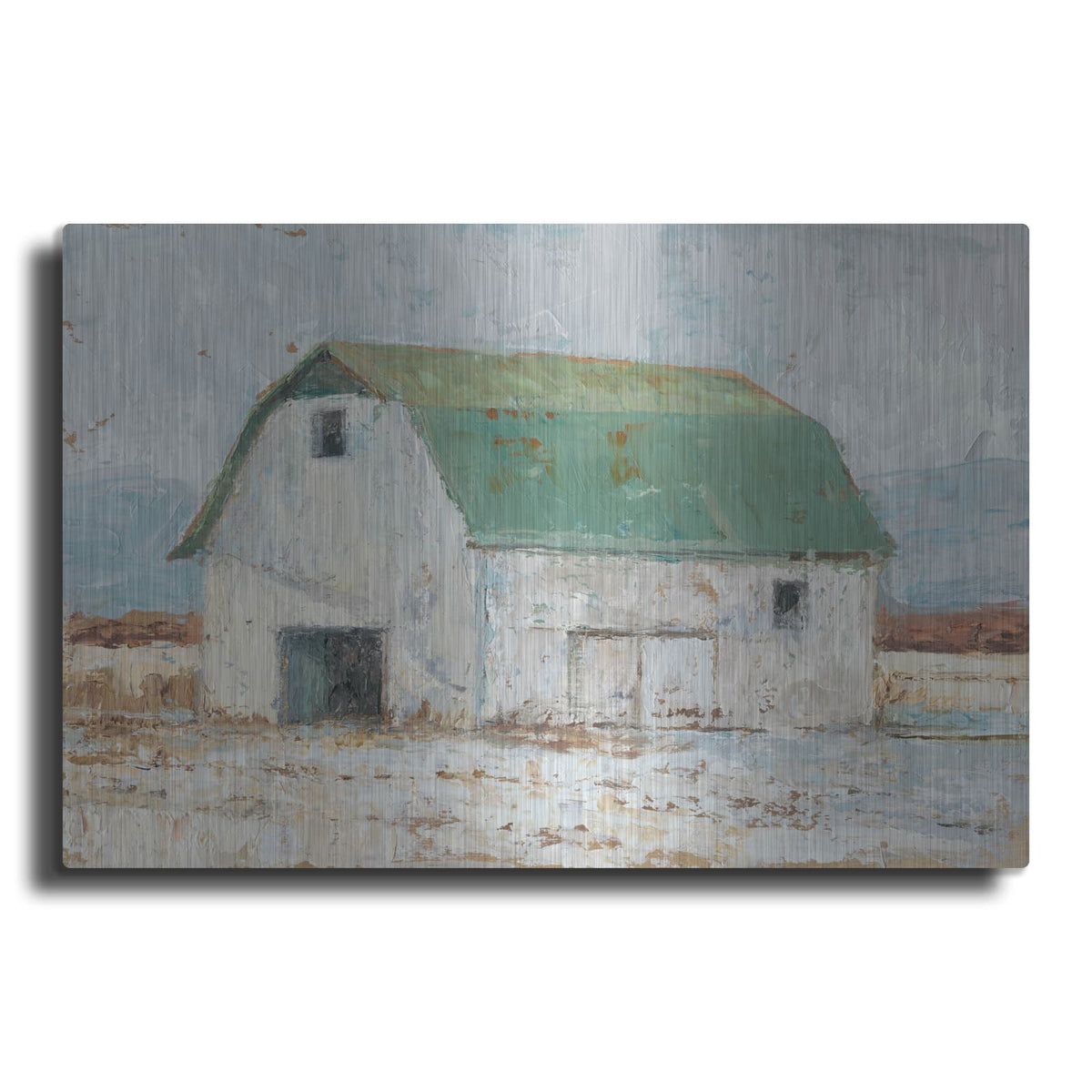 'Whitewashed Barn II' by Ethan Harper – Metal Wall Art