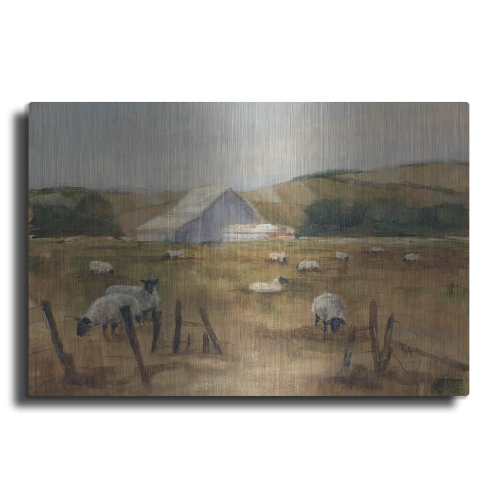 'Grazing Sheep I' by Ethan Harper – Metal Wall Art