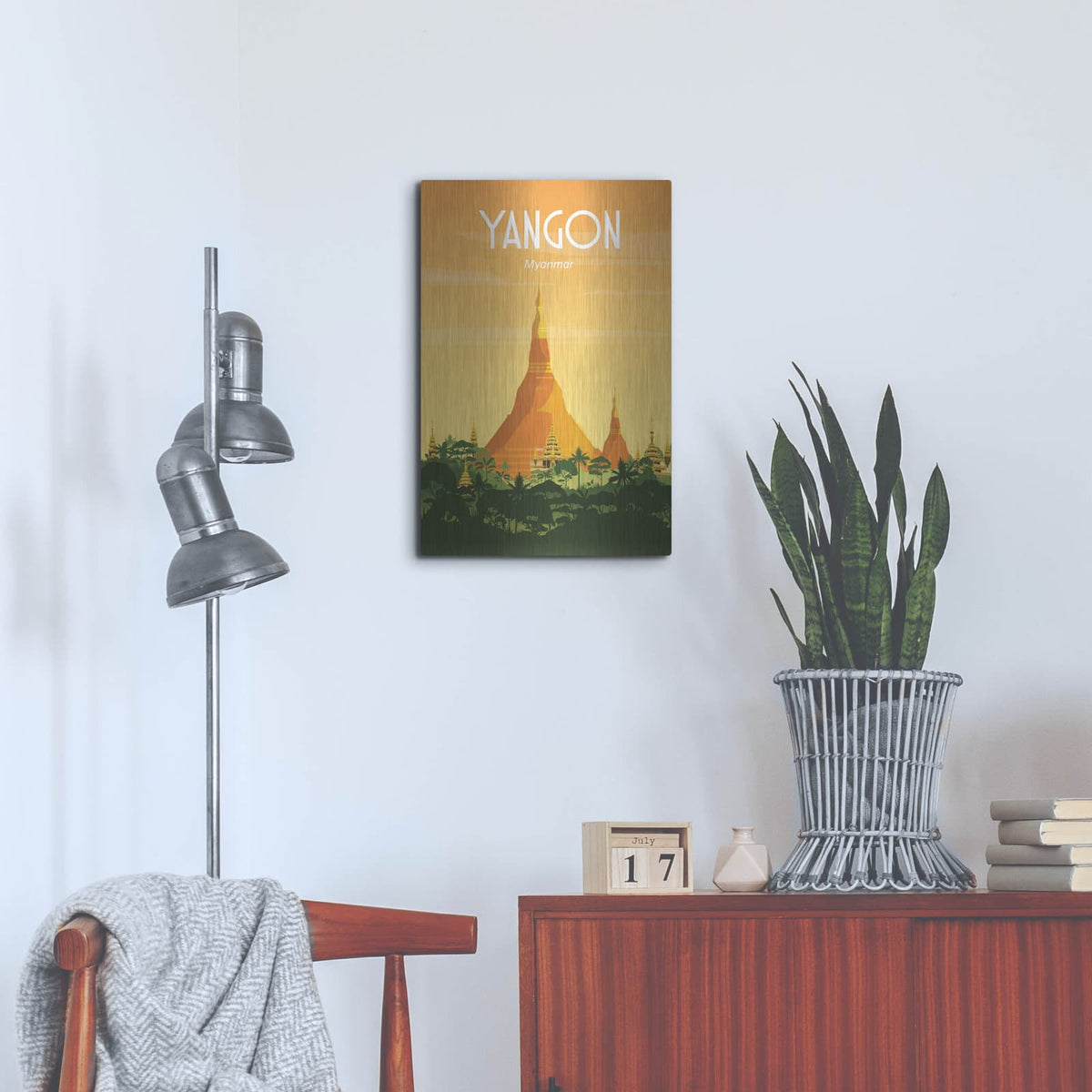 'Yangon Myanmar' by Arctic Frame – Metal Wall Art, 16x24 room view
